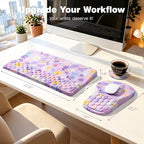 Ospelelf Keyboard Wrist Rest and Mouse Pad Set, Ergonomic Memory Foam Wrist Support, Aesthetic Desk Accessories for Office, Home & Gaming, Relief for Carpal Tunnel & Wrist Pain, Purple Floral - Image 6