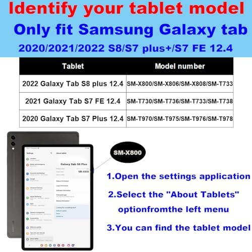 Case for Samsung Galaxy Tab S7 Plus/S7 FE/S8 Plus+ 12.4" 2020/2022 - Image 2