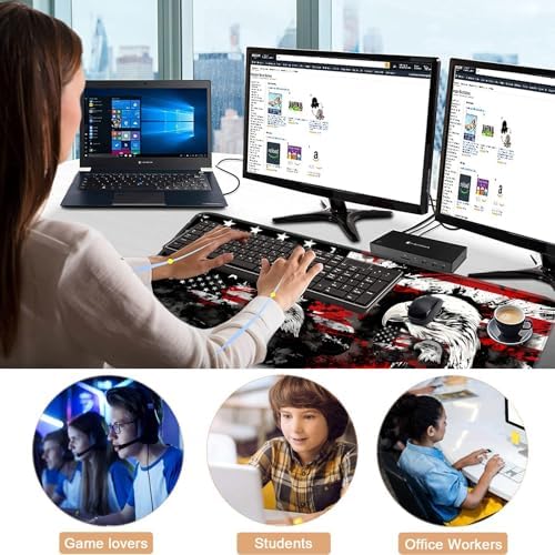 Keyboard Wrist Rest and Mouse Pad with Wrist Support Set Ergonomic Coaster,Memory Foam,Easy Typing Pain Relief,Large XL Desk Mat 31.5"x 11.8",Bald Eagle American Flag - Image 7