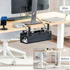 VIVO Black Clamp-on 16 in Fabric Cable Management Tray, DESK-AC16F-C - Image 2