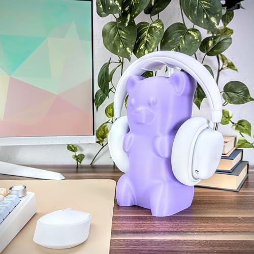Gummy Bear Headphone Stand Hanger - Cute Headset Holder - Kawaii Desk Accessories - Compatible with Most Headphones (Pastel Pink) - Image 4