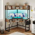 SEDETA 39" Spacious Corner Desk with Hutch, Storage for Small Space by SEDETA