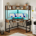 SEDETA 39" Spacious Corner Desk with Hutch, Storage for Small Space by SEDETA