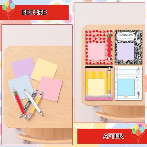 Eaasty 24 Set Back to School Gift for Teacher Wooden Sticky Note Holder Set - Image 5