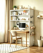Freestanding Bookshelf with Pegboard, Large Nail Board Display Rack - Image 7