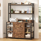 SEDETA File Cabinet, Filing Cabinet fits Legal/Letter/A4 Size, 2 Drawer Filing Cabinets for Home Office with Lock, Power Strip and Open Storage Shelves, Rustic Brown by SEDETA