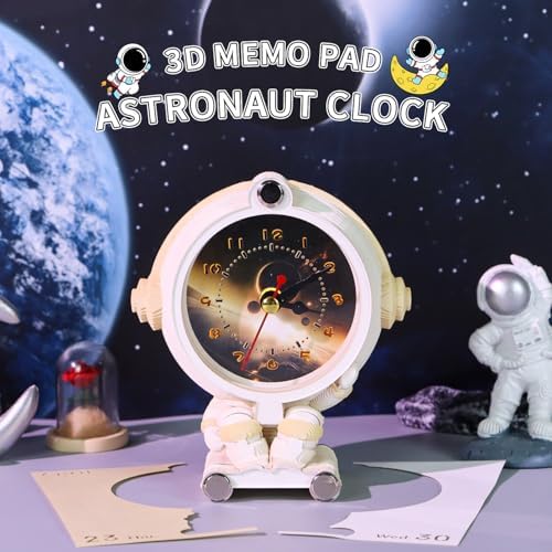 3D Calendar 2027, Unique 3D Memo Pad Tear Away Time Piece Calendar, Astronaut Clock Fun DIY Paper Carving Art 3D Desk Calendar Gift for Christmas, New Year - Image 2