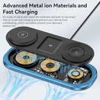 3 in 1 Fast Wireless Charger Stand for iPhone, Foldable Travel Charging Station for Magsafe for iPhone 17/Air/16/15/14/13/12 Series, Apple Watch Series, AirPods pro/2/3/4, 2025 Christ mas Gifts (Blue) - Image 6