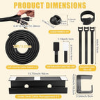 128 Pcs 15.75" Under Desk Cable Management Kit, Cord Organizer Desk Wire Management System, Wire Tray, Clips, Ties, Sleeve, Loom Tubing for Home Office, Gaming, TV, Computer Setup - Image 2