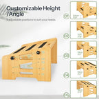 HOOBRO Bamboo Foot Rest, Adjustable Under Desk Footrest with 5 Height Options & Angles, Non-Slip Ergonomic Foot Rest for Under Desk at Work for Improved Posture, for Home & Office, Natural YL01FP01 - Image 2