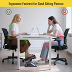 Foot Rest for Under Desk at Work Enlarged, Ergonomic Footrest with Adjustable Height and Angle, Foldable Foot Stool with Removable Pad Massage Beads for Office Gaming Chair Brown - Image 6