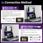 15.6" Laptop Screen Extender, FHD IPS Vertical Portable Dual Monitor, 0.16" Ultra-Slim One-Cable Plug & Play Travel Monitor Above Laptop Screen for 13-17" Laptops Compatible with Win/Mac/Android - Image 6