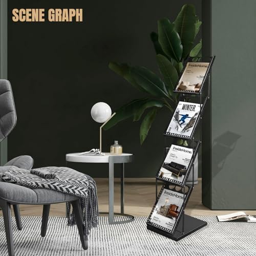 WEWLINE Foldable Magazine Rack, Floor-standing Brochure Display Stand - Image 5