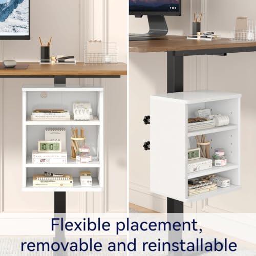 IBUYKE Under Desk Storage Cabinet Clamp on Desk Legs Shelf UTMZ012W - Image 4