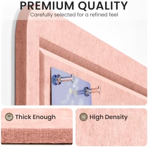 Large Bulletin Board, 48 X 35 Inches Felt Cork Board with 40 Pushpins, Foldable Felt Notice Pin Board Photo Display Board with Self-Adhesive Tape for Office Home School (Pink, 48x35 inch) - Image 4