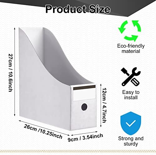 Thenshop 24 Pcs Magazine Files Cardboard Holders,Classic,White - Image 2