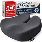 5 STARS UNITED Seat Cushion - Memory Foam Chair Cushion for Tailbone Pain Relief - Ergonomic Support for Coccyx, Sciatica & Butt - Office, Desk & Gaming Chair, Car Seat, Wheelchair, Dark Gray Mesh by 5STARSUNITED