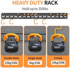 Garden Tool Organizer Wall Mount - Garage Storage and Organization Yard Tool Hanger with Adjustable Pegboard Hooks Shed Rack for Broom Mop Shovel Rake Trimmers, 32 inch Max 350lbs, Black - Image 5