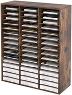 EasyPAG Wooden Literature Organizer with Adjustable Shelves, 48 Compartments Office Paper Organizer Storage 24000 Sheets Letter Size Paper, Student Mailbox for Classroom, Archaize by EasyPAG