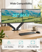 Dual Monitor Arm for Up to 32 Inch Screens, Heavy Duty Monitor Mount - Image 2