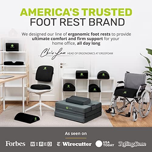 ErgoFoam Foot Rest - Chiropractor-Endorsed Orthopedic Teardrop Design 2in1 Adjustable Premium Under Desk Footrest for Lumbar, Back, Knee Pain (Navy Blue) - Image 4