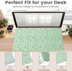 Minimalist Eucalyptus Office Desk Mat 31.5" x 15.7" Desktop Mat PU Leather Large Mouse Pad White Mousepad Non-Slip Table Mat for Girls, Women, Home, Work, Computer, and Gaming - Image 3