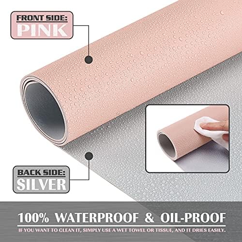 K KNODEL Extra Large Desk Mat, Leather Mouse Pad (47.2"x23.6", Pink) - Image 4
