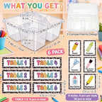 Hushee 6 Pcs Classroom Caddy Plastic Caddy Organizer with Handle, Clear - Image 2
