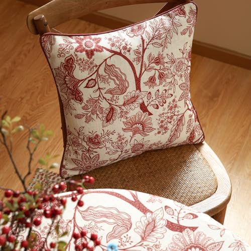 ISAENNE Designer Linen Square Throw Pillow Cover,Set of 2,18"x18"-Ruyi A - Image 7