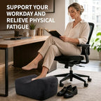 Foot Rest for Under Desk at Work,Curved Ergonomic Footrest for Office,Black - Image 6