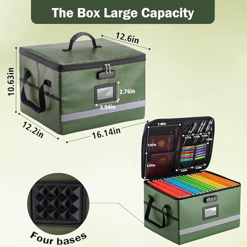 EXLIFBAG Fireproof File Organizer with Lock, 1 Layer - Image 3