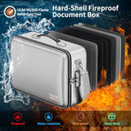 DocSafe Fireproof Document Box Hard Case with Lock ＆ Accordion File Folder - Image 2