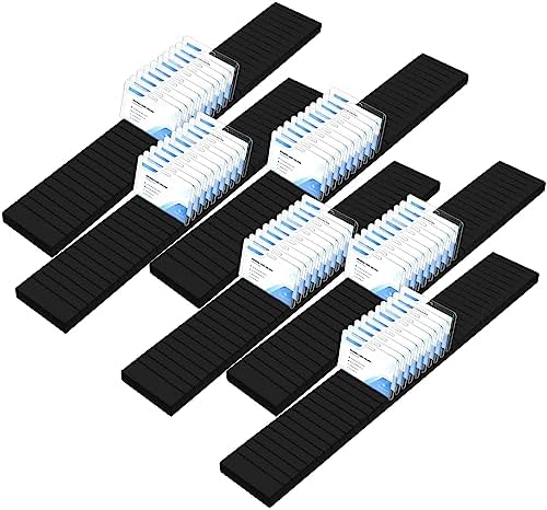Wesiti 6 Pcs Wooden Name Badge Holder Organizer Tray Office, Black by Unteilti