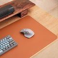 Ruby Lil Waterproof Leather Mouse Pad, Natural Cork & PU Leather Dual Side, Office Desk Writing Mat with Stitched Edge for Office Work/Home/Decor,Chocolate,80x40cm by RubyLil