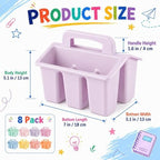 8 Pack Classroom Caddy Storage Basket with Handle (Pastel) - Image 2