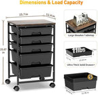 SUNALLY Rolling Carts with 5 Drawers, Storage Drawer Carts for Craft, Black - Image 2