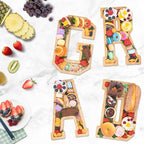 4PCS Wooden Graduation Decorations Number Charcuterie Board Box-(with 14 Balloons) GRAD Charcuterie Numbers Fillable Food Graduation Party Supplies Suitable for 2025 Party Graduation Decoration - Image 2