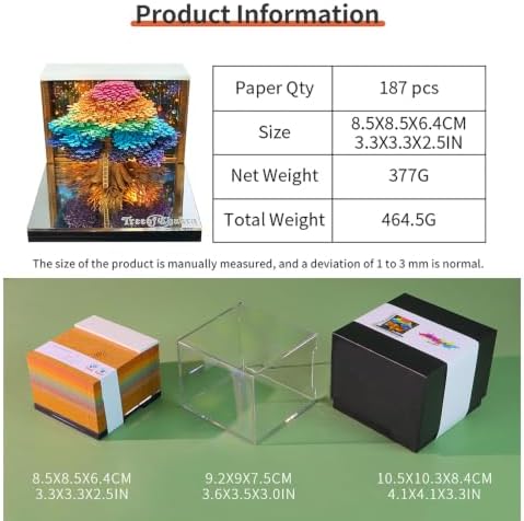 3D Calendar 2027 Paper Art Memo Pad,Tear-Away 3D Desk Time Piece Calendar DIY Note for Record, Bookmark, Gift & Office Decor (Tree of Life) - Image 6