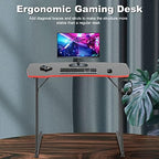 BestOffice | 35" Gaming Table | Red | Z-Shaped Computer Desk - Image 3