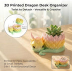 3D Printed Dragon Pencil Holder for Desk, Removable Dragon Egg Pen Holder, Cute Pencil Cup Desk Organizer for Pens, Pencils, Paper Clips, Makeup Brushes, Fantasy Desk Decor Gift for Kids - Image 3