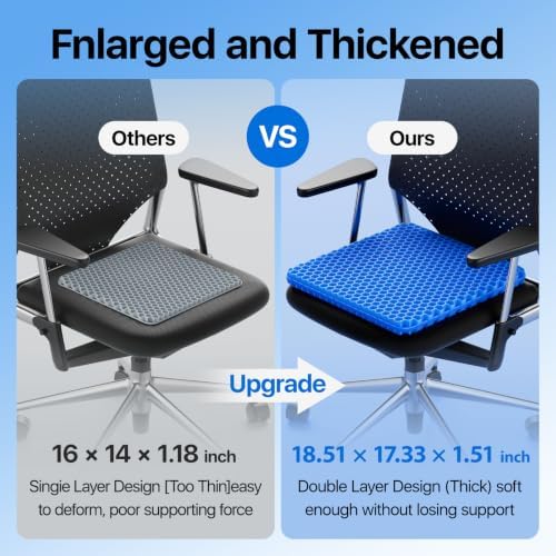Gel Seat Cushion, Cooling Honeycomb Design for Office Chair Car Wheelchair - Image 2