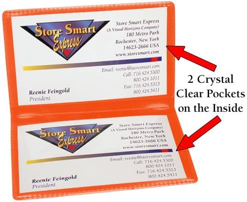 StoreSMART - Orange Folding Business Card Holders - 100 Pack - Polypropylene Plastic (RPP2915O-100) - Image 5