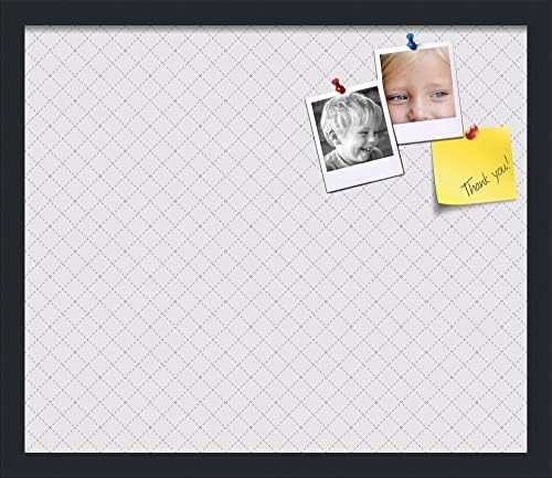 PinPix 20x17 inch Cork Bulletin Board. This Decorative Framed Pin Board Comes with Diamond Pattern in Light Grey Design and Satin Black. Ideal for Home, Office Decor or School (PinPix-524) by PinPixBulletinBoards