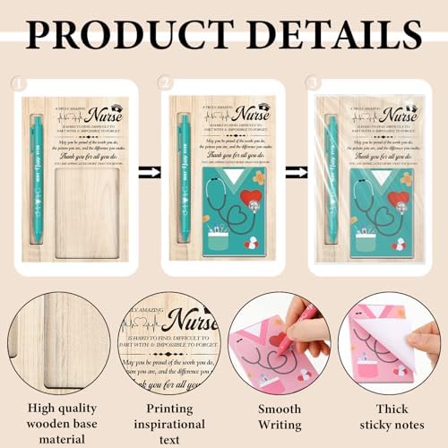Resurhang 30 Pcs Nurse Week Appreciation Gifts Thank You Wooden Note Holder - Image 3