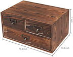 MyGift Wooden Desk Organizer with Drawers, Dark Brown Wood Desktop Storage Cabinet with 3 Drawers for Office Supplies, Sewing Kits and Accessories - Image 3