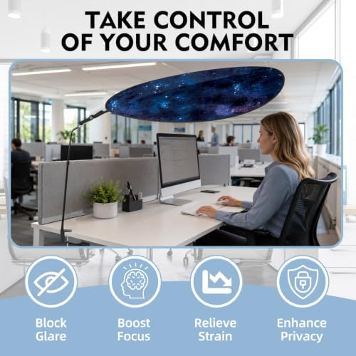 Office Cubicle Leaf Canopy Desk Shade, 52 Inch for Overhead Light Block - Image 5