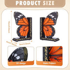 Epakh 2 Pcs Monarch Butterfly Book Ends Decorative Bookends - Image 3