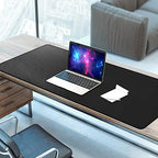 Vyaaa 63" x 24" PU Leather Desk Mat, Black Large Mouse Pad - Image 3