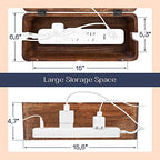 Large Cable Management Box, Wood Wire Organizer & Power Strip Cord Hider - Image 2