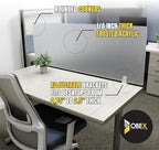 OBEX Frosted Acrylic Desk Mounted Privacy Panel, 12" x 60", Frosted - Image 4